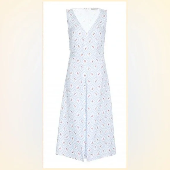 Emilia Wickstead | Dresses | Emilia Wickstead Nwt Blue White Floral Dress |  Poshmark